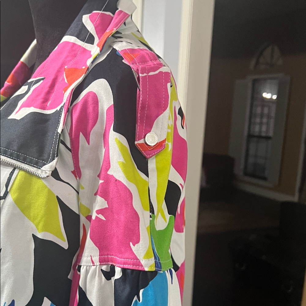 Cache Multicolor Floral Teddy Jacket - image 5